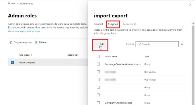 choose the user you want to assign the role for importing